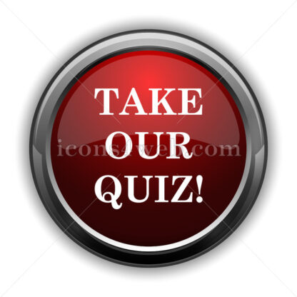 Take our quiz icon. Red glossy web icon with shadow - Website icons