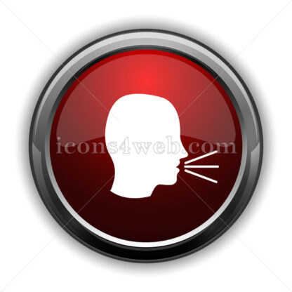 Talking icon. Red glossy web icon with shadow - Website icons