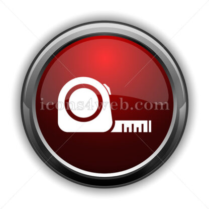 Tape measure icon. Red glossy web icon with shadow - Icons for website