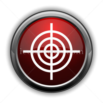 Target icon. Red glossy web icon with shadow - Icons for website