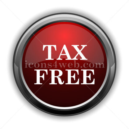 Tax free icon. Red glossy web icon with shadow - Icons for website