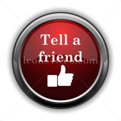 Tell a friend icon. Red glossy web icon with shadow - Icons for website