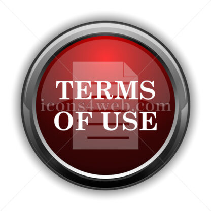 Terms of use icon. Red glossy web icon with shadow - Icons for website