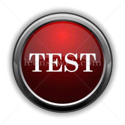 Test icon. Red glossy web icon with shadow - Icons for website