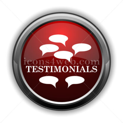 Testimonials icon. Red glossy web icon with shadow - Icons for website
