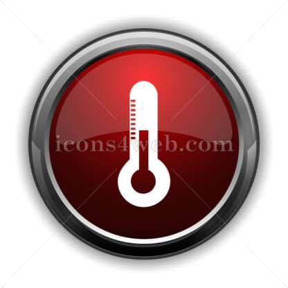Thermometer icon. Red glossy web icon with shadow - Icons for website