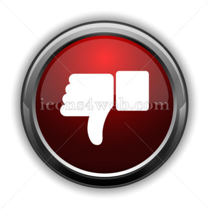 Thumb down icon. Red glossy web icon with shadow - Icons for website