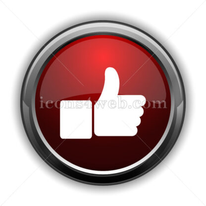 Thumb up icon. Red glossy web icon with shadow - Icons for website