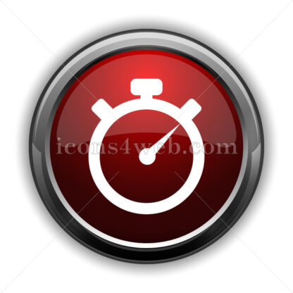 Timer icon. Red glossy web icon with shadow - Icons for website