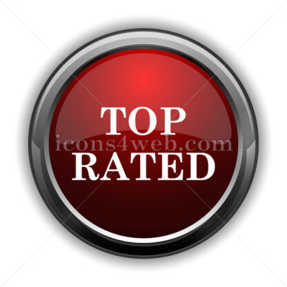 Top rated  icon. Red glossy web icon with shadow - Icons for website