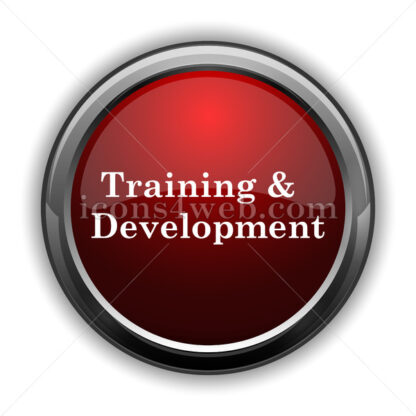 Training and development icon. Red web icon with shadow - Icons for website