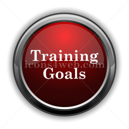 Training goals icon. Red glossy web icon with shadow - Icons for website