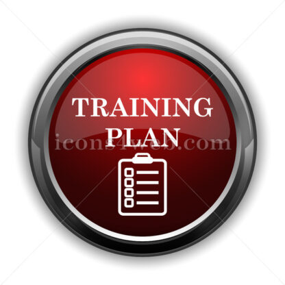 Training plan icon. Red glossy web icon with shadow - Website icons