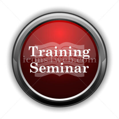 Training seminar icon. Red glossy web icon with shadow - Icons for website