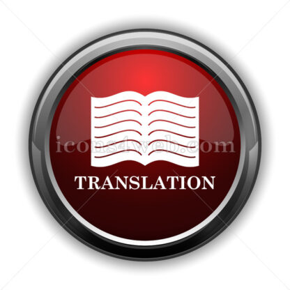 Translation book icon. Red glossy web icon with shadow - Icons for website