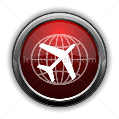 Travel icon. Red glossy web icon with shadow - Website icons