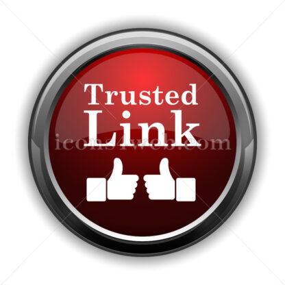 Trusted link icon. Red glossy web icon with shadow - Website icons