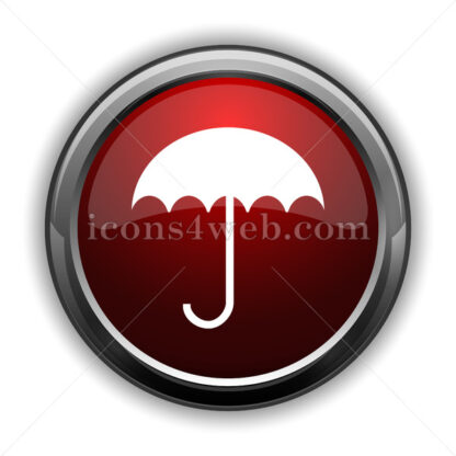 Umbrella icon. Red glossy web icon with shadow - Icons for website
