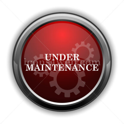Under maintenance icon. Red glossy web icon with shadow - Website icons