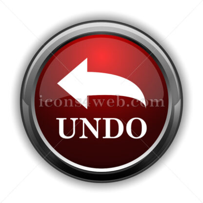 Undo icon. Red glossy web icon with shadow - Icons for website