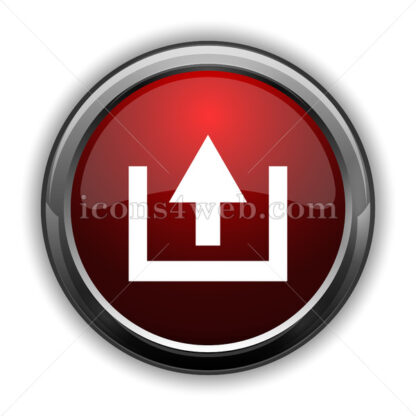 Upload sign icon. Red glossy web icon with shadow - Website icons