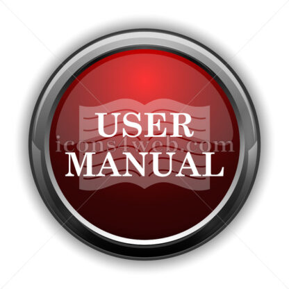 User manual icon. Red glossy web icon with shadow - Website icons