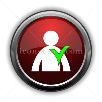 User online icon. Red glossy web icon with shadow - Website icons