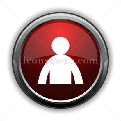User profile icon. Red glossy web icon with shadow - Icons for website