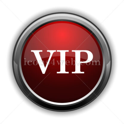 VIP icon. Red glossy web icon with shadow - Icons for website