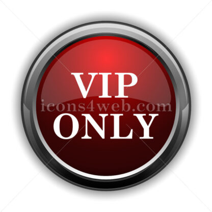 VIP only icon. Red glossy web icon with shadow - Icons for website