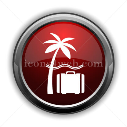 Vacation icon. Red glossy web icon with shadow - Website icons