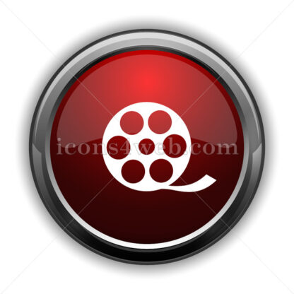 Video icon. Red glossy web icon with shadow - Icons for website