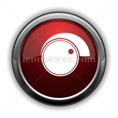 Volume control icon. Red glossy web icon with shadow - Icons for website
