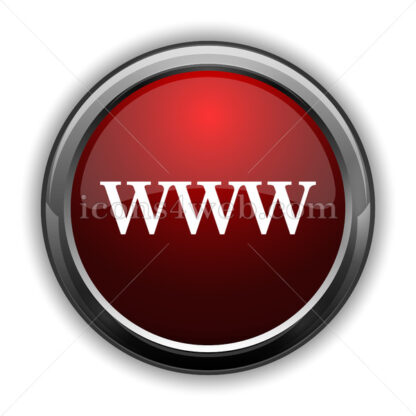 WWW icon. Red glossy web icon with shadow - Icons for website
