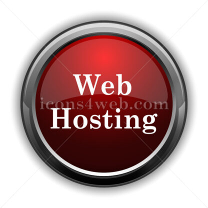 Web hosting icon. Red glossy web icon with shadow - Icons for website