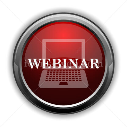 Webinar icon. Red glossy web icon with shadow - Icons for website
