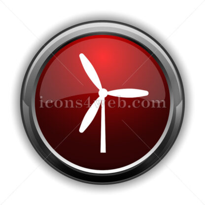 Windmill icon. Red glossy web icon with shadow - Icons for website