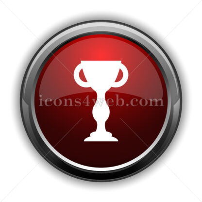 Winners cup icon. Red glossy web icon with shadow - Icons for website