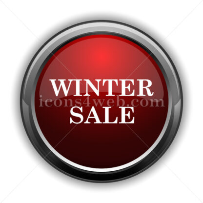 Winter sale icon. Red glossy web icon with shadow - Icons for website
