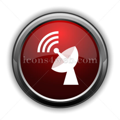 Wireless antenna icon. Red glossy web icon with shadow - Icons for website