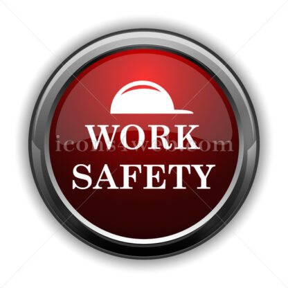 Work safety icon. Red glossy web icon with shadow - Website icons
