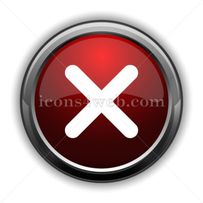 X close icon. Red glossy web icon with shadow - Icons for website