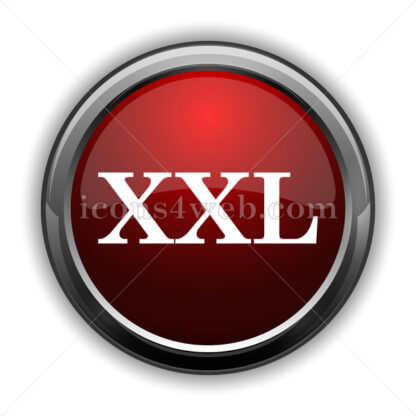 XXL  icon. Red glossy web icon with shadow - Icons for website