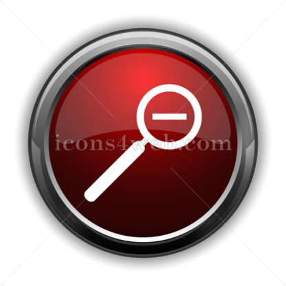 Zoom out icon. Red glossy web icon with shadow - Icons for website
