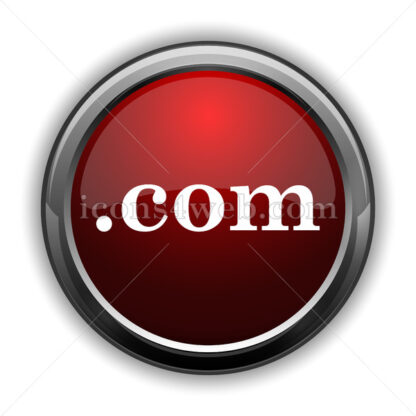 .com icon. Red glossy web icon with shadow - Icons for website
