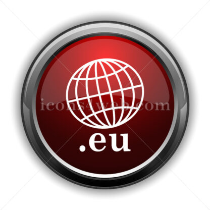 .eu icon. Red glossy web icon with shadow - Icons for website