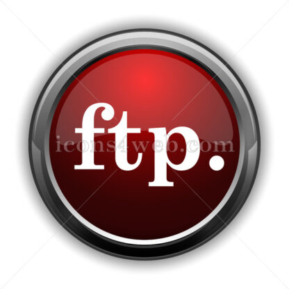 ftp. icon. Red glossy web icon with shadow - Icons for website