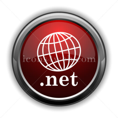 .net icon. Red glossy web icon with shadow - Icons for website