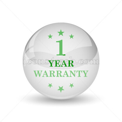 1 year warranty glossy icon. 1 year warranty glossy button - Website icons
