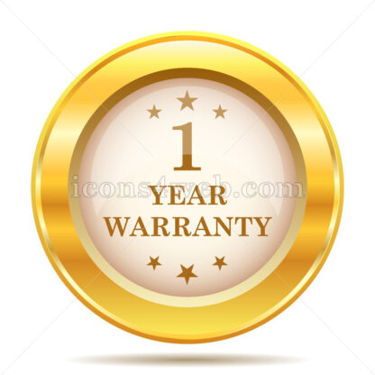1 year warranty golden button - Website icons